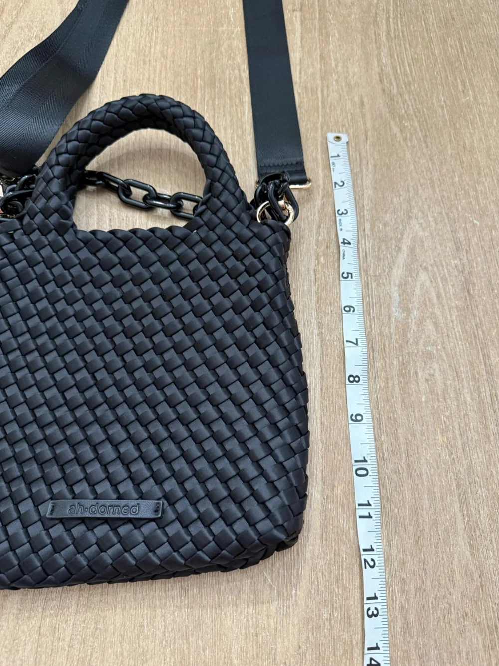 Ahdorned Lola Woven Neoprene Crossbody Bag in black